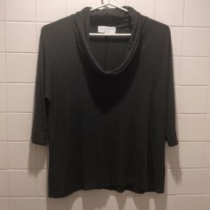 Allison Izu Made in Hawaii Size Large Dark Gray 3/4 Sleeves Cowl Neck RN125660